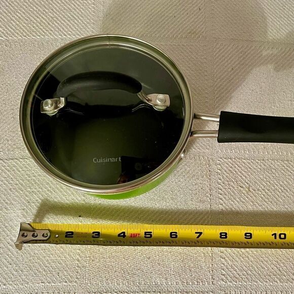 Green Cuisinart 1qt Stainless Steel Saucepan w Cover Lid #M5519-14AG Clean Retro - Picture 6 of 11